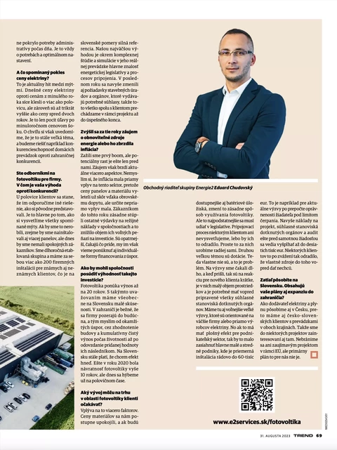 Fotovoltika pre každého | Článok v časopise TREND | Energie2 v médiách